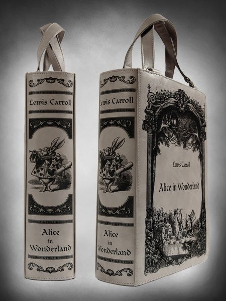 Alice in Wonderland Book Bag! Alice In Wonderland Bag, Steampunk Alice In Wonderland, Alice In Wonderland Book, Book Purse, Book Bags, Lewis Carroll, Adventures In Wonderland, Book Bag, Mad Hatter