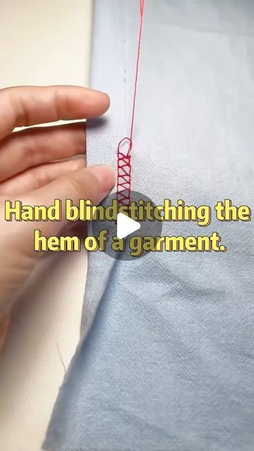 wholehearted_clothing_factory on Instagram: "Hand blindstitching the hem of a garment." How To Hand Sew A Hem, Visible Mending Hem, Hemming Stitch By Hand, Hem Stitch By Hand, How To Sew By Hand, Mending Clothes By Hand, Hand Sewing Techniques, Sewing Hems, Sewing Hand