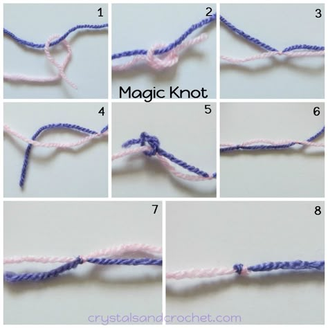 3 Ways to Join ~ Crochet ~ Classic / Magic Knot / Russian Yarn Join, Join Yarn, Joining Yarn, Magic Knot, Knitting Tips, Crochet Tips, Crochet Instructions, Knitting Tutorial, Knitting And Crocheting