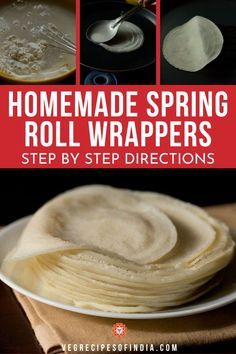 Spring Roll Wraps, Roll Dough Recipe, Chinese Spring Rolls, Homemade Spring Rolls, Vegan Egg Rolls, Spring Roll Pastry, Vegan Spring Rolls, Homemade Egg Rolls, Spring Roll Wrappers