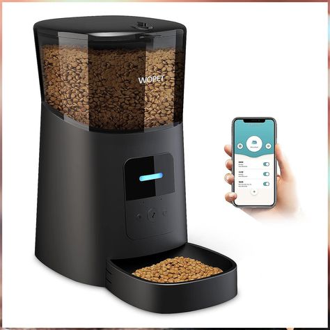 WOPET 6L Automatic Cat Feeder,Wi-Fi Enabled Smart Pet Feeder for Cats and Dogs,Auto Dog Food Dispenser with Portion Control, Pixie Frog, Dog Food Dispenser, Automatic Dog Feeder, Feeding Animals, Cat Food Dispenser, Fish Feeding, Feeding Birds, Automatic Cat Feeder, Automatic Feeder