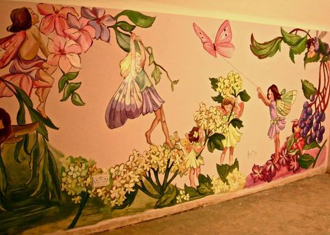 Source: fb page "A Sprinkle Of Fairy Dust" Fairy Garden Bedroom, Fairy Mural, Painting Wall Mural, Tipperary Ireland, Fairy Bedroom, Fairy Room, Unicorn Bedroom, Garden Mural, Kids Room Murals