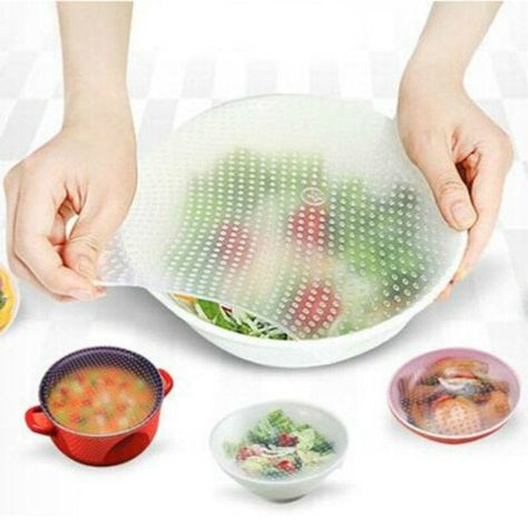 Food Grade Silicone Wrap Reusable Sealing Cover Universal Bowl Cover - Food Magic, Reusable Food Wrap, Magic Wrap, Kitchen Vacuum, Fresh Kitchen, Saran Wrap, Silicone Bowl, Food Wraps, Cling Film