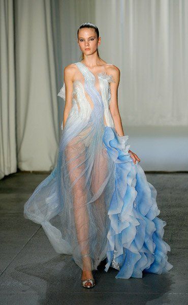 Rodarte? More Like Radarte When It Comes to the Runway! Sea Inspired Fashion, Water Fashion, Sea Dress, Sheer Clothing, Fashion Design Collection, Theme Dress, Fashion Themes, Runway Looks, Textiles Fashion