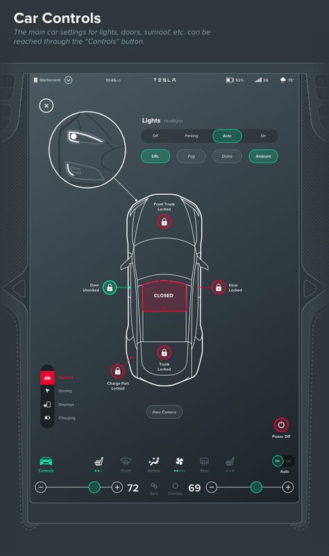 https://www.behance.net/gallery/23771657/Tesla-Interface-Concept Application Ui Design, Interaktives Design, Ui Design Mobile, Car App, Car Ui, Web Design Mobile, Gui Design, Design Page, Dashboard Ui