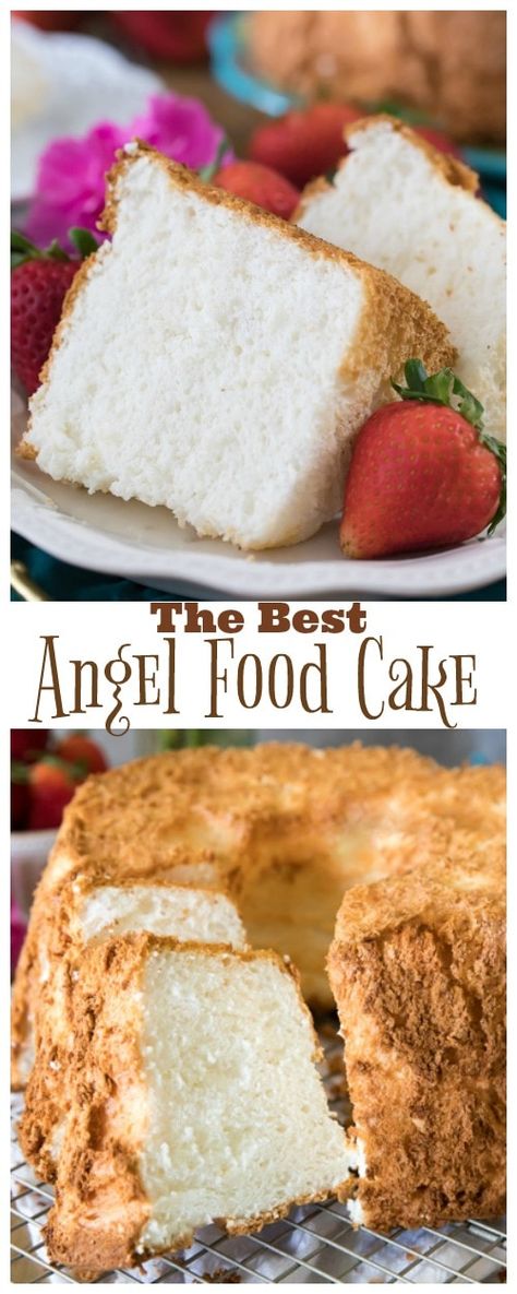 How To Make Angel Food Cake, Angel Food Cake From Scratch, Angel Food Cake Recipes, Baking Deserts, Fresh Fruit Cake, Recipes From Scratch, Cake From Scratch, Baking Homemade, Kids Baking