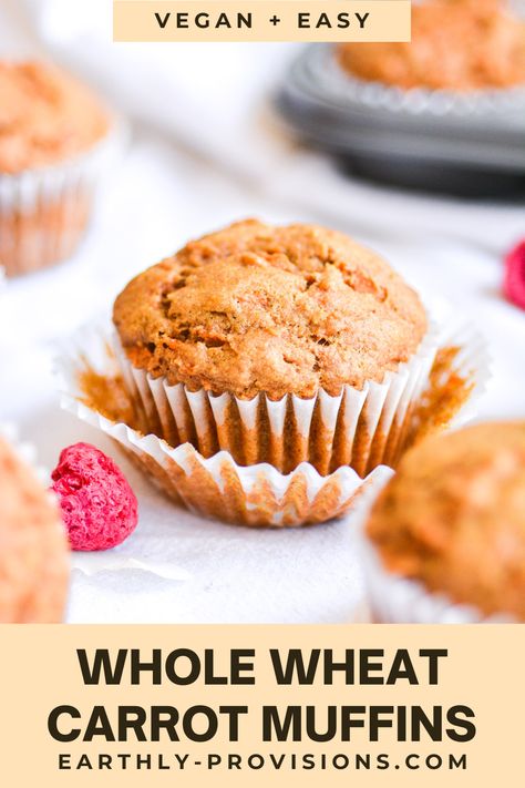 These Vegan Carrot Muffins are dairy free, eggless and made with whole wheat flour. This recipe is quick and easy and filled with carrot cake spices. Whole Wheat Carrot Muffins, Carrot Pulp Muffins, Vegan Carrot Cake Muffins, Vegan Carrot Muffins, Vegan Cream Cheese Frosting, Vegan Carrot Cake, Best Brunch Recipes, Carrot Spice Cake, Carrot Cake Muffins