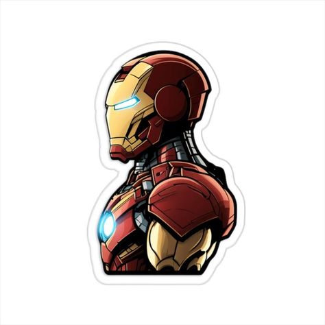 Introducing our Iron Man sticker, perfect for fans of the iconic Marvel superhero. This high-quality vinyl sticker features a vibrant illustration of Iron Man in his classic red and gold suit, ready to take on any challenge. Measuring 2 inches in diameter, this durable sticker is water-resistant and can be applied to any smooth surface. Show off your love for Iron Man by displaying this sticker on your laptop, water bottle. Get yours today and become a part of the Iron Man fan community! Red And Gold Suit, Gold Suit, Vibrant Illustration, Modern Graphic Art, Stickers For Laptop, Marvel Superhero, Tumblr Stickers, Marvel Iron Man, Coffee Stickers