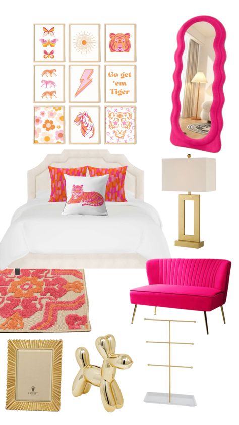 College Dorm Room Inspiration ￼ #college #collegelife #collegehacks #collegestudent #collegebound #collegeessentials #university #freshman #amazon #dorm #dorminspo #pink #pinkaesthetic #orange Room Ideas Pink And Orange, Dorm Room Inspiration College, Dorm Room Ideas Pink, Room Ideas Pink, Cute Dorm Room Ideas, University Freshman, College Dorm Room Inspiration, Cute Dorm, Dorm Room Ideas