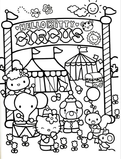 Sanrio Coloring, Hello Kitty Coloring Pages, Kitty Coloring Pages, Creation Coloring Pages, Blank Coloring Pages, Hello Kitty Colouring Pages, Hello Kitty Printables, Cat Coloring Book, Kitty Coloring