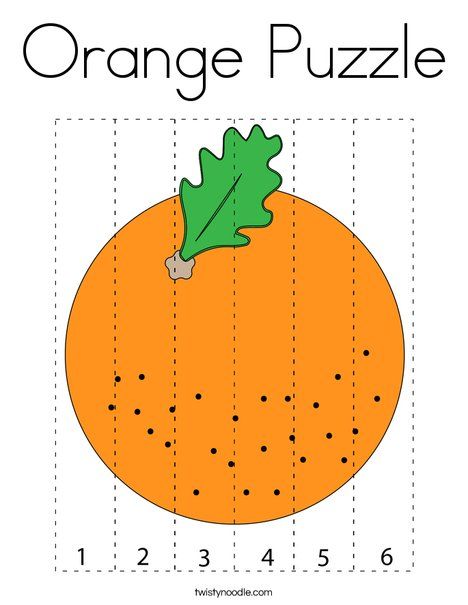 Orange Puzzle Coloring Page - Twisty Noodle Fruit Puzzle Free Printable, Orange Color Activity, Orange Activities For Preschool, Orange Crafts Preschool, Fruit Crafts For Preschool, Craft Activities For Toddlers, Alphabet Crafts Preschool, Butterflies Activities, Chinese New Year Activities