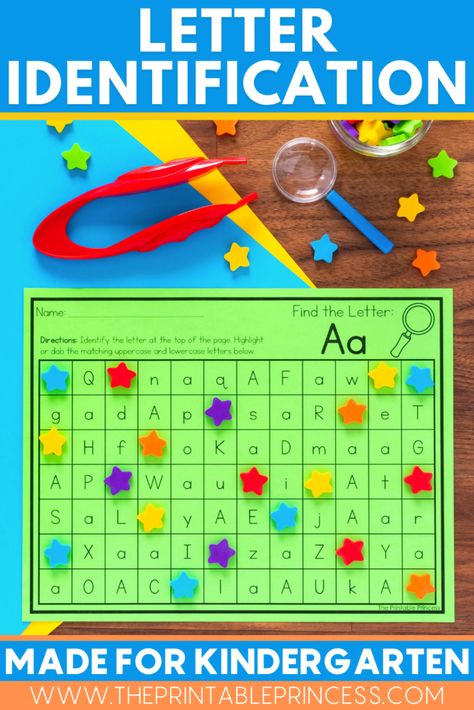 Learning The Alphabet Kindergarten, 1st Grade Alphabet Activities, Diy Letter Recognition Games, Kindergarten Letters And Sounds Activities, Letter Stations Kindergarten, Letter Name Recognition Activities, Beginning Of The Year Centers Kindergarten, Kindergarten Fundations Activities, Easy Kindergarten Center Ideas