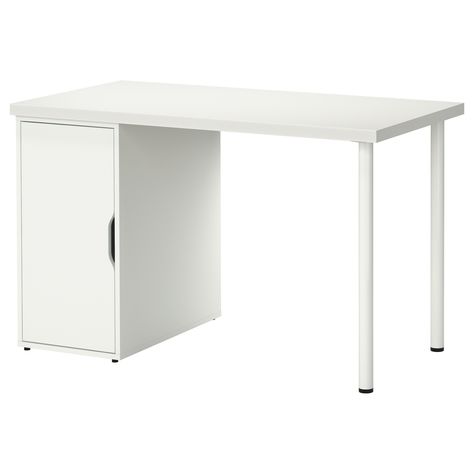 LINNMON/ALEX Table - white - IKEA // craft room and office storage Build Your Own Desk, Linnmon Table Top, Sp Studio, Ikea Linnmon, Table Ikea, Ikea Alex, Computer Room, Spare Room, Uneven Floor