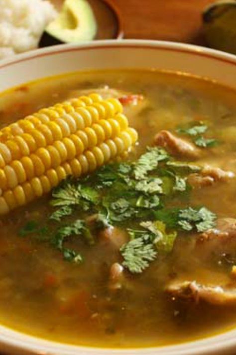 MamasLatinas.com : Soups & Stews: Make your Colombian chicken sancocho in the slow cooker for a less labor-intensive process. : The 40 best Latin slow cooker recipes ever -- Colombian chicken sancocho is comfort food made easy when you let it simmer in your slow cooker all day. Get the full recipe from SkinnyTaste. Chicken Sancocho Recipe, Chicken Sancocho, Colombian Chicken, Sancocho Recipe, Sancocho Colombiano, Colombian Dishes, Colombian Cuisine, Colombian Food, Hearty Soup