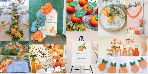 I will create a mood board for your baby shower Bridal Shower Peach Theme, Fruit Themed Bachelorette Party, Peachy Bachelorette Party, Peaches Bachelorette Party, Orange Bachelorette Theme, Where My Peaches At Bachelorette, Peach Themed Bachelorette Party, Bachelorette Brunch Theme, Peach Bachelorette Party