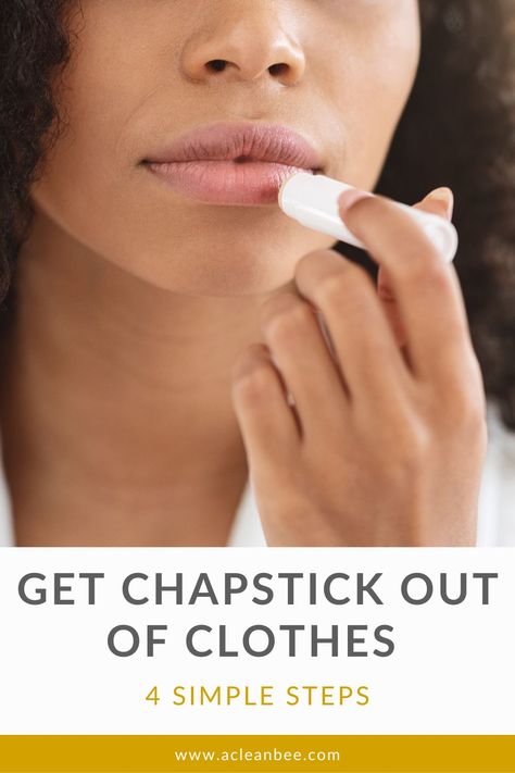 Chapstick Stains Out Of Clothes, How To Remove Chapstick Stains Clothing, How To Get Chapstick Out Of Clothes, Stains Out Of Clothes, Lip Balm Ingredients, Lululemon Backpack, Remove Oil Stains, Laundry Tips, Diy Cleaning Solution