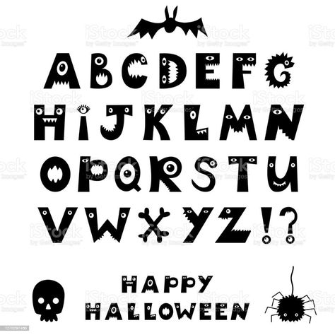 Writing Styles Fonts, Bullet Journal Halloween, Spooky Font, Font Letters, Halloween Scary, Writing Styles, Lettering Fonts, Web Font, Scary Halloween