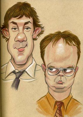 Jim and Dwight Stylized Sculpt, Office Sketch, Office Cartoon, The Office Characters, Sketch Dump, Adobe Illustrator Design, Caricature Sketch, Caricature Artist, Illustrator Design