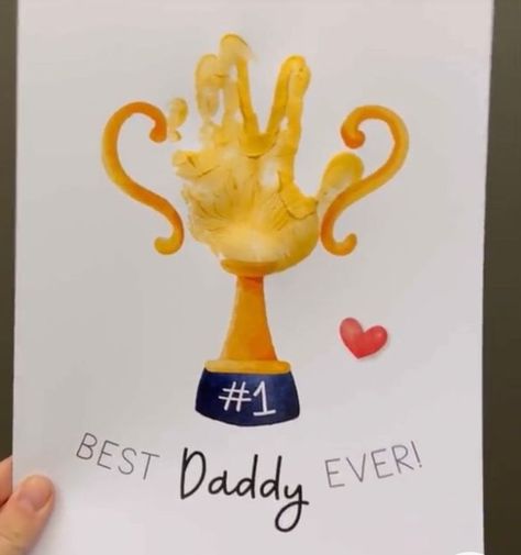 Hand Print Art, Baby Art Crafts, Diy Father's Day Crafts, Dad Crafts, Fathers Day Art, Baby Art Projects, Toddler Arts And Crafts, Daycare Activities, Daycare Crafts