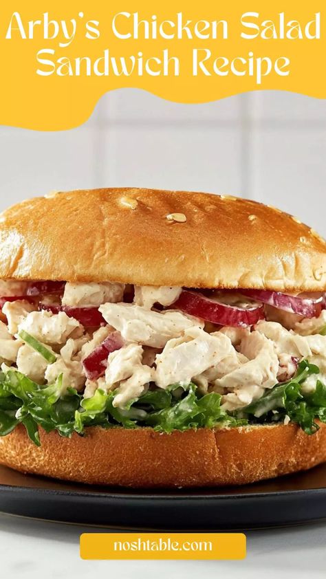 Arby’s Chicken Salad Sandwich Recipe – Nosh Table Arbys Chicken Salad, Salad Sandwich Recipe, Chicken Salad Sandwich Recipe, Roast Beef Sandwiches, Hearty Chicken, Chicken Salad Sandwich, Low Fat Yogurt, Beef Sandwich, Fresh Chicken