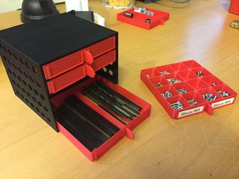 Small+items+organizer+by+cruzher. Wrench Holder, Useful 3d Prints, Drukarka 3d, Stackable Bins, 3d Printer Designs, 3d Printing Diy, 3d Cnc, 3d Printer Projects, 3d Printed Objects