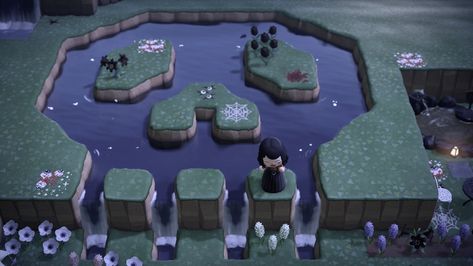 Acnh Skull Lake, New Animal Crossing, Island Life, Funny Games, Red Flowers, Animal Crossing, Location History, I Am Awesome, Lake