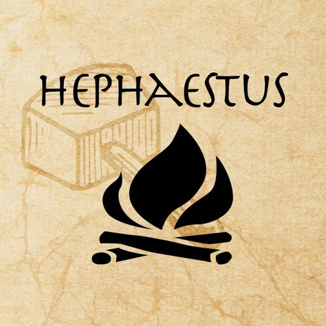 Heroes Of Olympus Tattoo Ideas, Greek Mythology Hephaestus, Hephaestus Symbol, Percy Jackson Hephaestus, Hephaestus Offerings, Tatuagem Percy Jackson, Books Like Percy Jackson, Greek God Tattoo, Roman Names