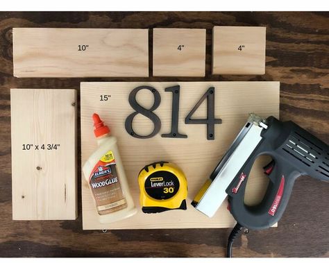 House Number Planter, Modern House Numbers Sign, Wood Conditioner, House Numbers Diy, Fun Diy Ideas, Hanging Solar Lights, Stain Wood, Diy Confetti, Using Stencils