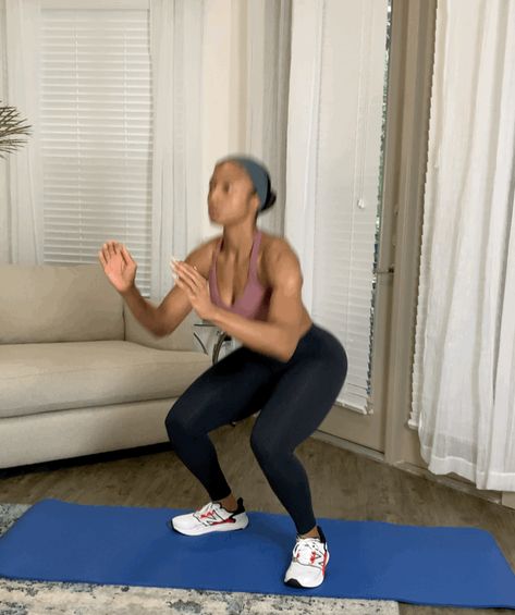 Circuit 1, Exercise 1: Basic Air Squat Nicci Robinson, Lose Stomach Fat Fast, Hiit Program, 20 Minute Workout, Air Squats, Fitness Fun, Fitness Photos, Popsugar Fitness, Workout Chart