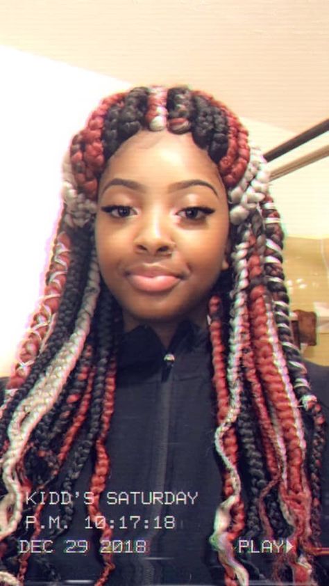 Bad Hairstyles Black Women, Bad Braided Hairstyles, Bad Hair Braids, Bad Hair Styles, Matching Hair Styles For Best Friends, Braids With Streaks Of Color, Emo Box Braids Hairstyles, Bad Hairstyles Funny, Funny Hair Styles