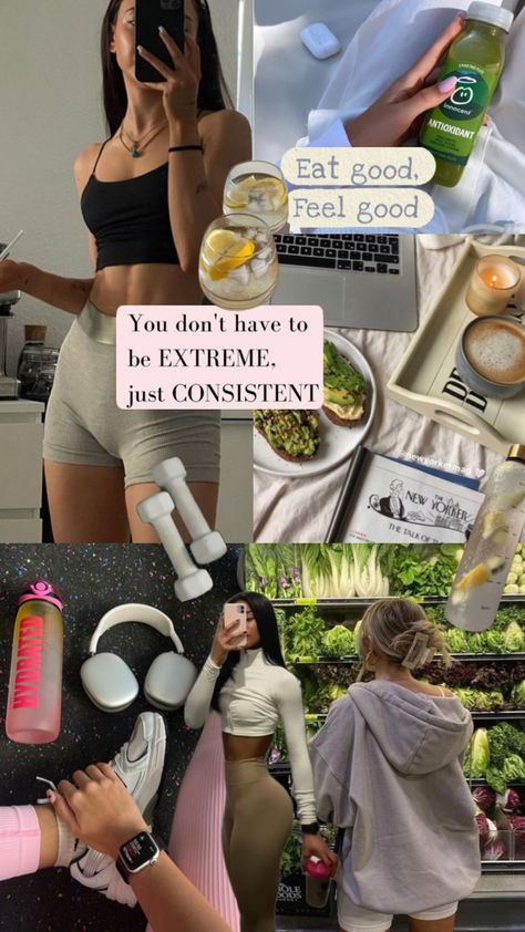 Workout, fitness, gym fit, grocery shopping, aesthetic body, flat stomach Body Moodboard, Wellness Era, Wellness Girl, Wellness Aesthetic, Vision Board Examples, Fitness Vision Board, Winter Arc, Practicing Self Love, Life Vision Board