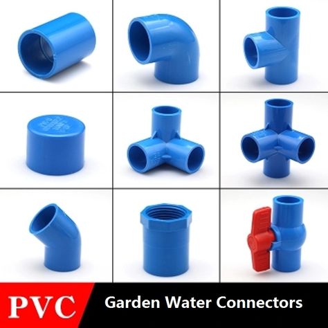 PVC Water Supply Pipe Fittings Blue Straight Elbow Solid Equal Tee Four way Connectors Plastic Joint  Irrigation Water Parts-in Garden Water Connectors from Home & Garden on AliExpress Pvc Pipe Connectors, Pvc Joints, Furniture Grade Pvc, Pvc Furniture, Building Shelves, Pvc Pipe Fittings, Water Tube, Pipe Connectors, Watering & Irrigation