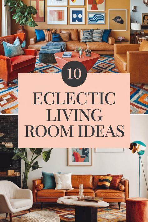 Mix vintage finds, bold colors, and unique textures with these eclectic living room ideas. Create a space that feels uniquely yours with these inspiring decor tips. Artsy Home Interior, Mixing Styles Living Room, Eclectic Formal Living Room, Eclectic Living Room Aesthetic, Home Decor Ideas Eclectic, Teen Living Room Hangouts, Beautiful Home Interior Design, Retro Aesthetic Living Rooms, Modern Artsy Living Room