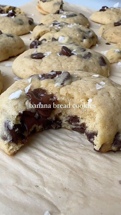 Meredith Munoz | Soft and fluffy banana bread cookies A cross between a warm slice of banana bread and a delicious homemade chocolate chip cookie!! The… | Instagram One Ripe Banana, Fluffy Banana Bread, Mousse Cake Recipe, Banana Bread Cookies, Bread Cookies, Homemade Chocolate Chips, Homemade Chocolate Chip Cookies, Chocolate Mousse Recipe, Chocolate Chip Banana Bread