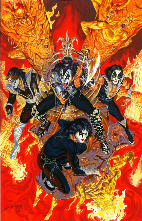 Rafael Gallur Kiss Band Comic, Kiss Artwork, Eric Singer, Rock N Roll Art, Kiss Army, Kiss Pictures, Kiss Art, Ghost In The Machine, Paul Stanley