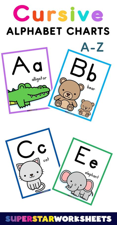 Free Alphabet Poster Printables for your children! These printables are great alphabet posters for preschool students just starting to learn the alphabet. Alphabet Posters are great for the classroom. #superstarworksheets #alphabet #posters #printables #free Jungle Alphabet Letters Free Printable, Free Alphabet Posters, Toddler Alphabet Printables, Alphabet Posters For Classroom Free, Alphabet Poster Printable Free, Alphabet Chart Printable Free, Alphabet Cards Printable Free, Alphabet Charts For Classroom, Preschool Alphabet Printables Free