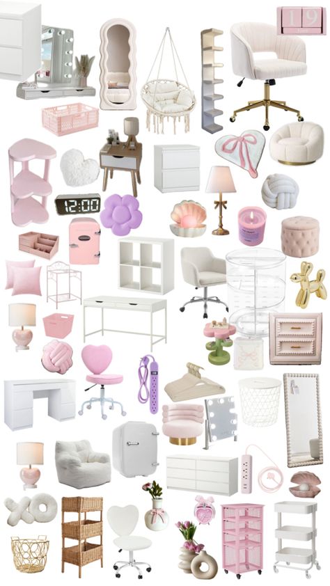 *(U  should buy this *)🤓 White And Pink Bedroom Ideas Girly, Preppy Room Inspo Small Room, White And Pink Teen Bedroom, Pink White Room Ideas, White Room With Pink Accents, Clean Room Aesthetic Pink, Pink Room Ideas For Teens, Room Inspo Pink And White, Bedroom Fun Ideas