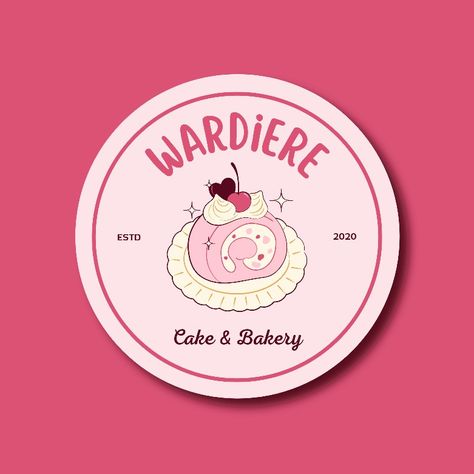 Pink Cute  Aesthetic Cake and Bakery Logo Cute Aesthetic Cake, Pink Cute Aesthetic, Aesthetic Cake, Minimalist Business Logo, Bakery Logo, Minimalist Business, Cute Aesthetic, Design Modern, Business Logo