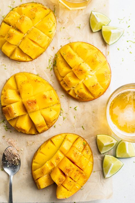 Grilled Mango, Mango Recipe, Dairy Free Recipes Easy, Grilled Desserts, Chili Mango, Easy Grilling Recipes, Chili Ingredients, Lime Salt, Nutritious Recipes