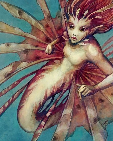 Sylvia Strijk on Instagram: “A little experiment with something new...⠀ ⠀ ⠀ #mermay #mermay2020 #sylviastrijk” Mermaid Stories, Mermaid Pose, Fantasy Mermaids, Mermaid Drawings, Out Of My Comfort Zone, Lion Fish, Mermaid Coloring, Mystical Creatures, Mermaid Art