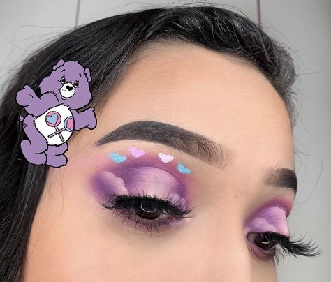 Care Bear Face Makeup, Carebear Makeup Halloween, Care Bear Cosplay, Carebear Makeup Ideas, Care Bears Makeup Look, Care Bear Makeup Halloween, Care Bear Makeup Ideas, Care Bear Makeup, Care Bears Makeup