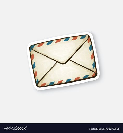 Envelope Sticker Printable, Envelope Clipart, Envelope Illustration, Letters Stickers, Envelope Sticker, Vintage Mail, Vintage Envelope, Message Envelope, Mail Envelope