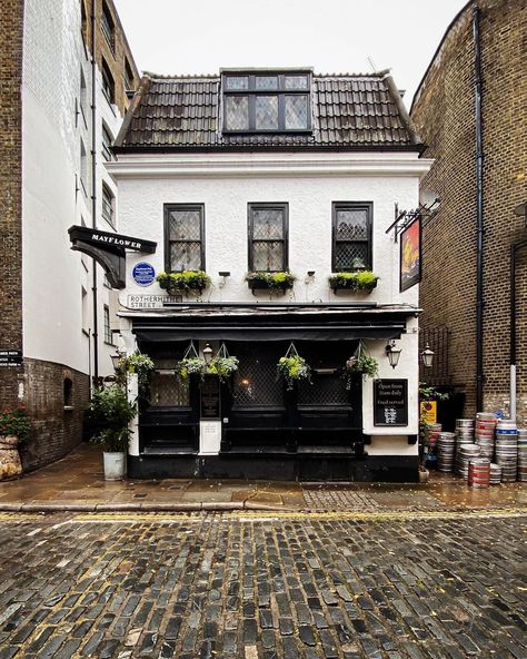 The Mayflower pub in Rotherhithe — one from our walk along the Thames Path today. The pub is very close to where the Mayflower set sail in… Thames Path, The Mayflower, Shop Windows, London Photographer, English Shop, The Pub, Shop Fronts, May Flowers, Set Sail