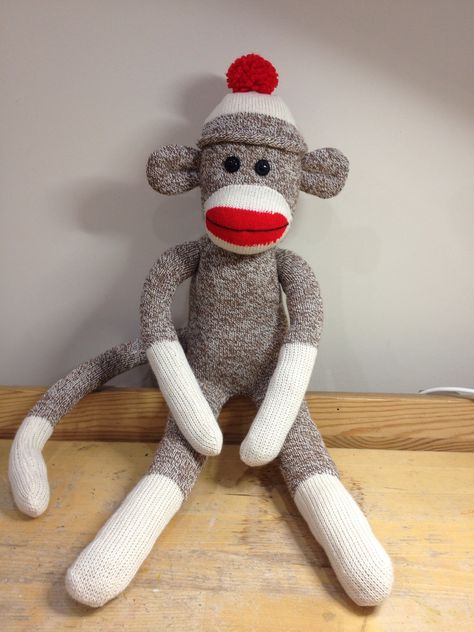 Handmade Sock Monkey from original Rockford Red Heel Socks Diy Sock Monkey, Sock Monkey Costume, Handmade Sock Monkey, Monkey Costume, Sock Monster, Heel Socks, Kawaii Socks, Monkey Wallpaper, Diy Socks