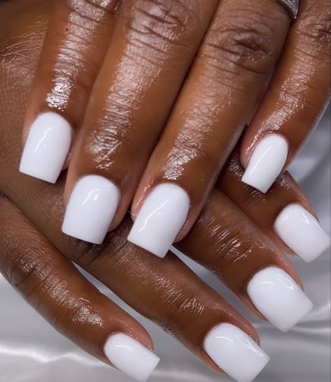 Coloured Acrylic Nails, Plain Acrylic Nails, Biab Nails, Plain Nails, Long Acrylic Nail Designs, Simple Acrylic Nails, Cream Nails, Short Square Acrylic Nails, Short Acrylic