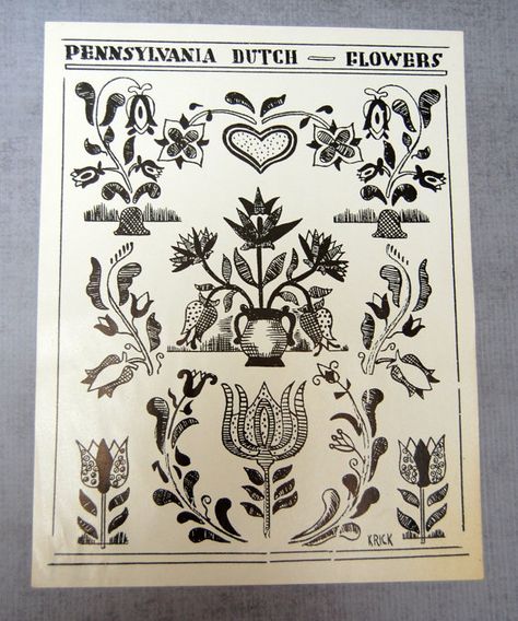 Folk Art Drawing, Folk Art Tattoo, Pennsylvania Dutch Art, Dutch Folk Art, Primitive Painting, German Folk, Folk Art Flowers, Botanical Tattoo, Drawing Guide