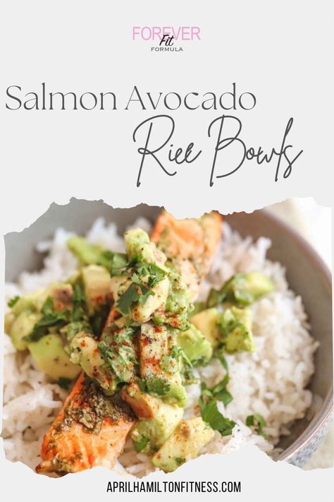 Macro Friendly Salmon Recipes, Marco Friendly Recipes, Easy Macro Friendly Recipes Dinner, Salmon Avocado Rice Bowl, Simple Macro Meals, Macro Friendly Lunch Ideas, Macro Dinner Recipes, Macro Friendly Recipes Breakfast, Macro Friendly Lunch