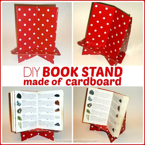 DIY Book Stand made of cardboard Diy Book Decor, Diy Book Stand, Book Holder Stand, Music Stand, Book Stand, Book Holders, Book Stands, Card Tutorial, Diy Cardboard