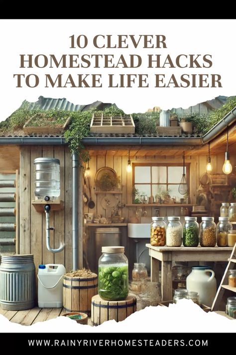 Make homesteading easier with these 10 clever hacks! From repurposing household items and improving food storage to saving water, reducing waste, and streamlining daily chores, these simple tricks can save you time and effort. Whether you’re looking to boost efficiency in the kitchen, garden, or barn, these practical homestead hacks will help you work smarter, not harder!  #HomesteadHacks #SelfSufficiency #RuralLiving Homestead Hacks, Homestead Style, Rustic Recipes, Saving Water, Daily Chores, Homesteading Skills, Rural Living, Work Smarter Not Harder, Reducing Waste