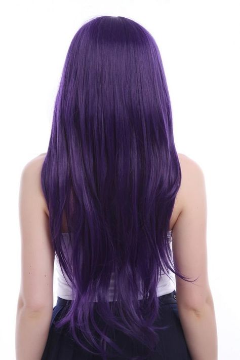 Long Violet Hair, Violet Purple Hair Color, Orchid Purple Hair, Face Claims Purple Hair, Purple Hair With Black Underneath, Dark Purple Hair Korean, Dark Hair Color With Purple, Dark Purple Hair Ideas, Violet Hair Aesthetic